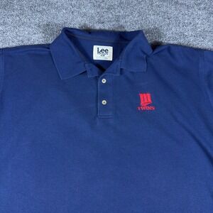 Minnesota Twins Polo Shirt Mens XL Blue Cotton Pique Short Sleeve MLB